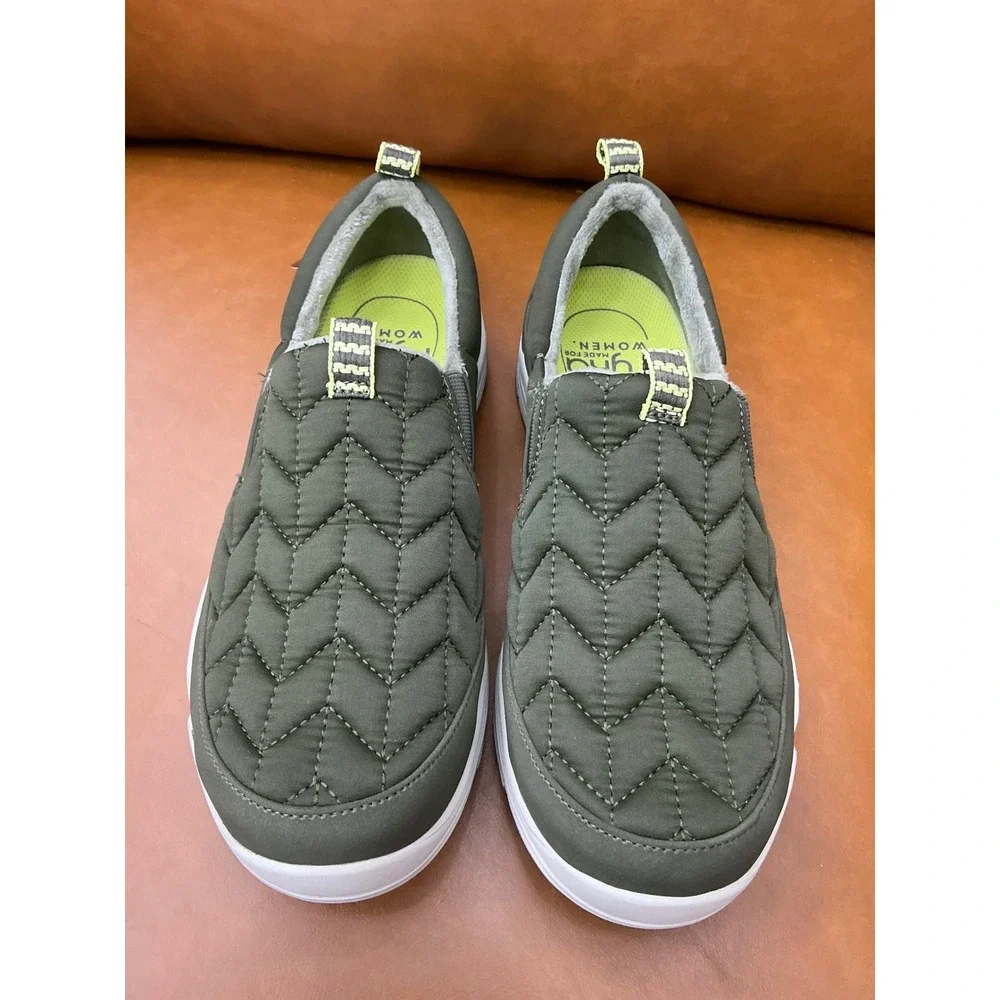 Ryka Ava 3 Slip-On Shoes Women 9.5M Green New Quilted Water Repellent Sneaker